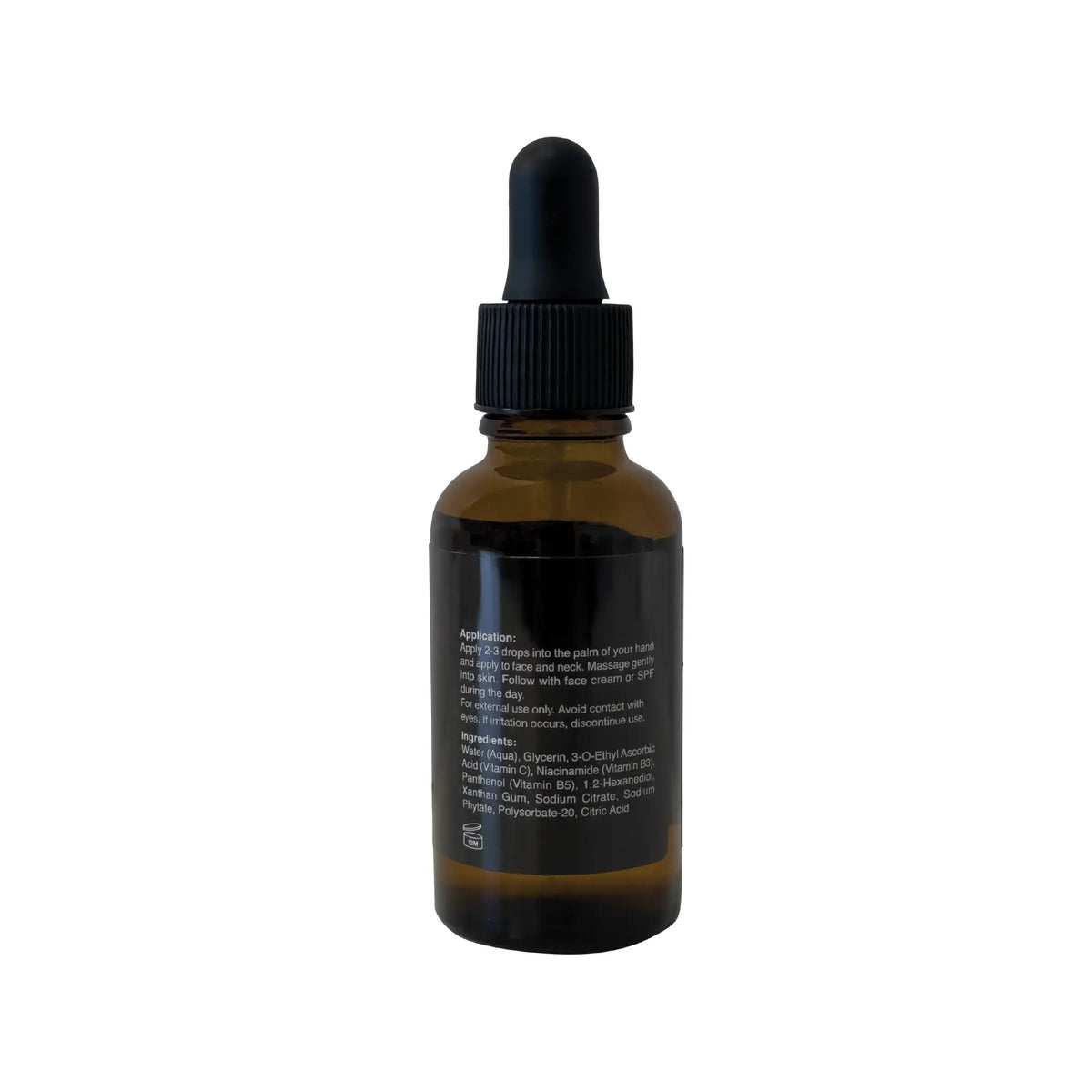 Back label of TruBare Beauty Vitamin C and Niacinamide Serum